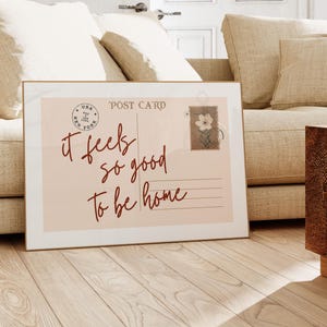 Feels So Good To Be Home, Vintage New York Postkarte Poster, Trendige Wohnung Wandkunst, Retro Horizontaler Druck Niedlicher Girly Raumdekor, digital