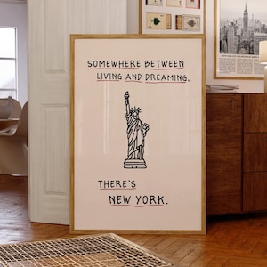 New York Kunstdruck, NYC Wandkunst, trendiges New York City Poster, minimalistisches New Yorker Kunst-Dekor, Freiheitsstatue Kunst, Mädchen Wohnheim Dekor