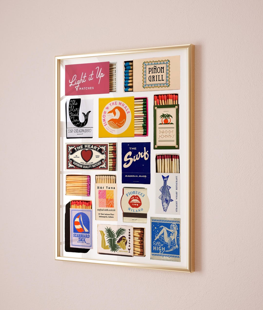 Vintage Matchbox Print, Trendy Matches Poster, Retro Matchbook Wall Art ...