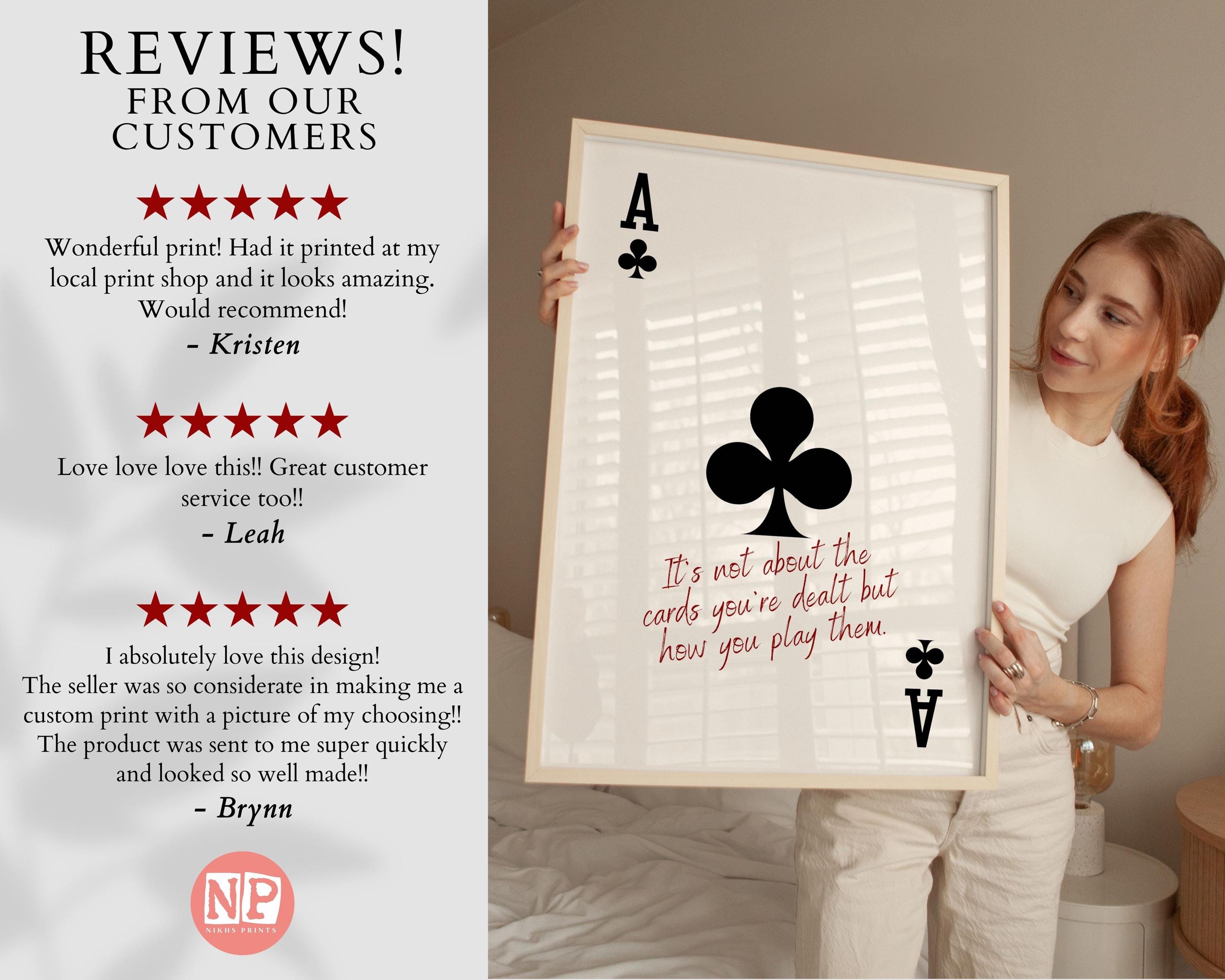 Club aas print, retro speelkaart kunst aan de muur, trendy schoppen aas  kunst, inspirerende citaat poster, beige decor aas kaart, decor  meisjesslaapzaal - Etsy België, image size:3000x2400