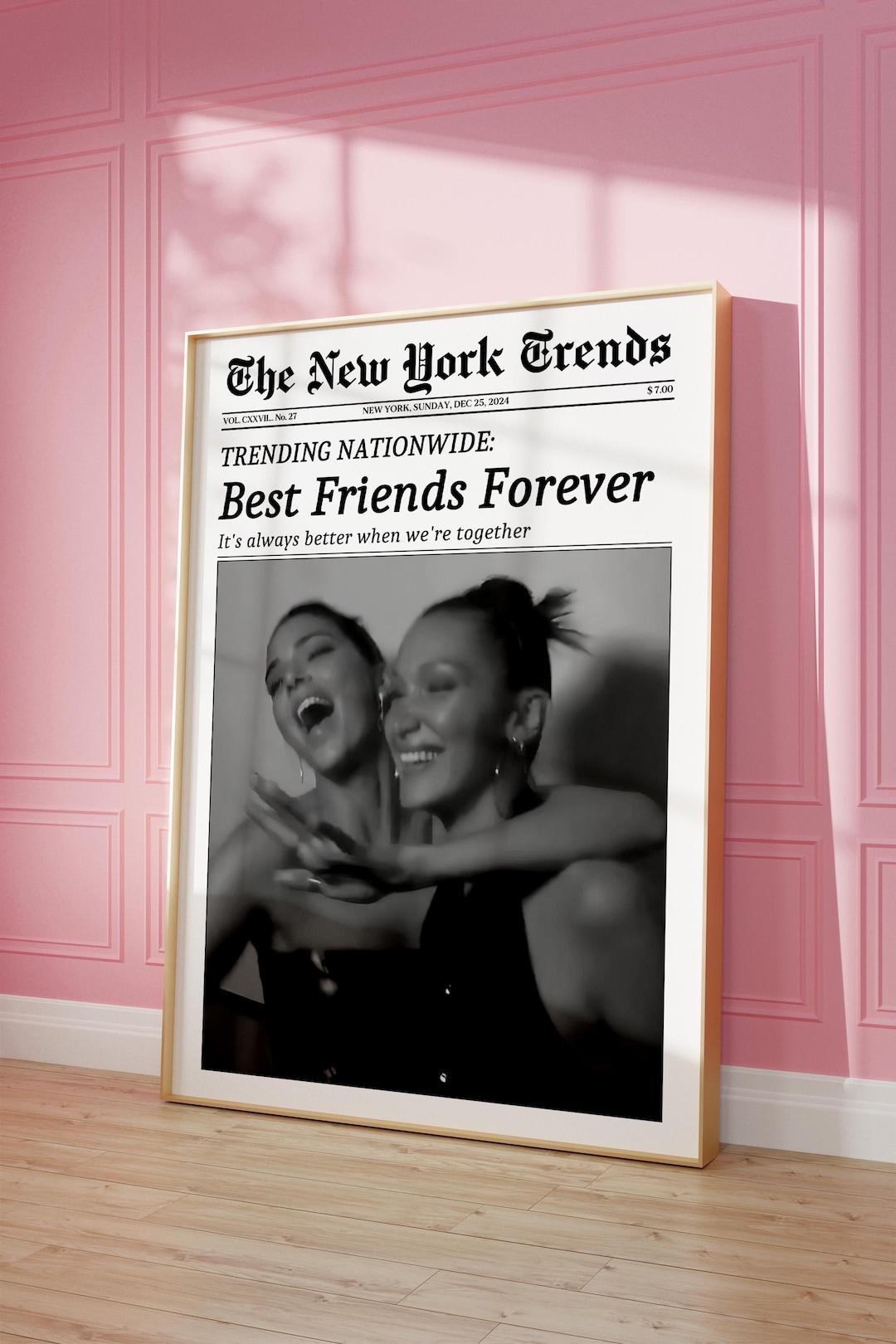 FRIENDS ポスター ニューヨークの空 Trendy Newspaper Print, Best Friend Poster, New York Times Wall