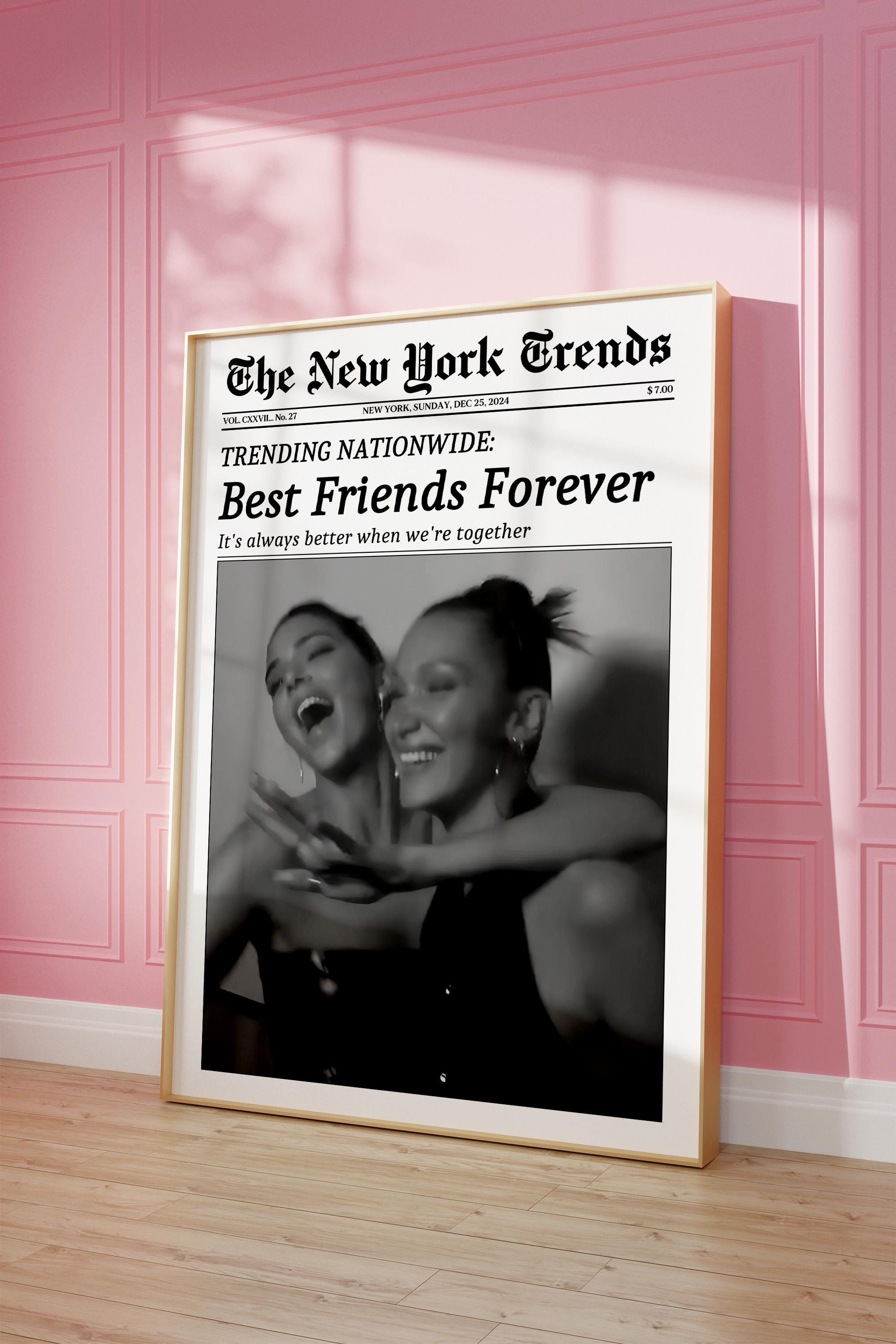 FRIENDS ポスター ニューヨークの空 Trendy Newspaper Print, Best Friend Poster, New York Times Wall