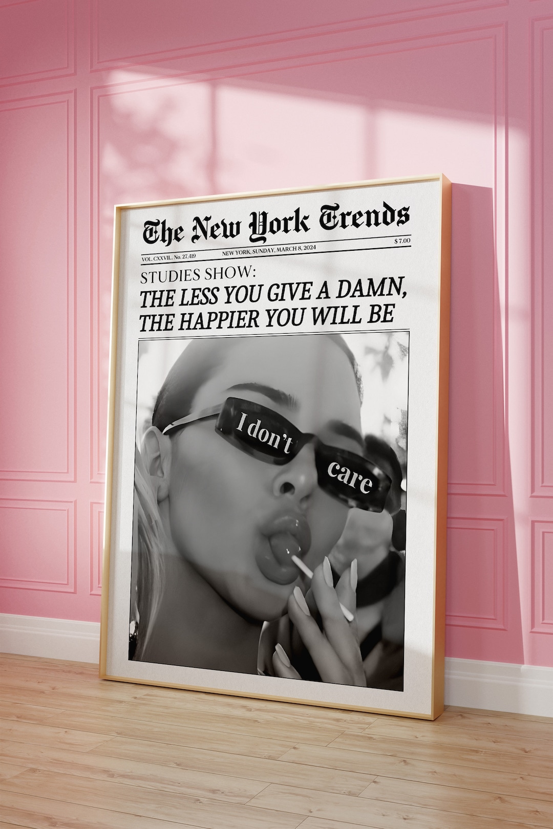Trendy Newspaper Print, New York Times Wall Art, Magazine Headline