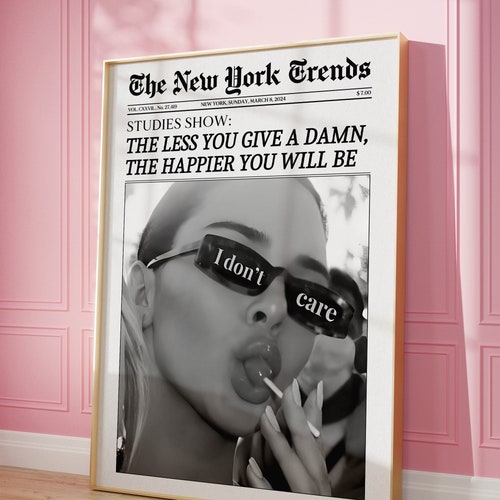 Trendy Newspaper Print, New York Times Wall Art, Magazine Headline