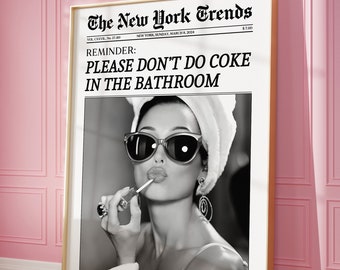 Trendy Newspaper Print, New York Times Wall Art, Don't Do Coke in