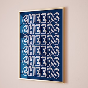 Trendy Wall Art, Retro Cheers Print, Bar Cart Wall Art, Kitchen Wall Art, Girl Dorm Room Decor, Aesthetic Wall Art, Kitchen Decor, Digital
