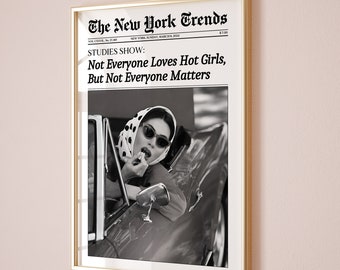 Trendy Newspaper Print, New York Times Wall Art, Retro Magazine