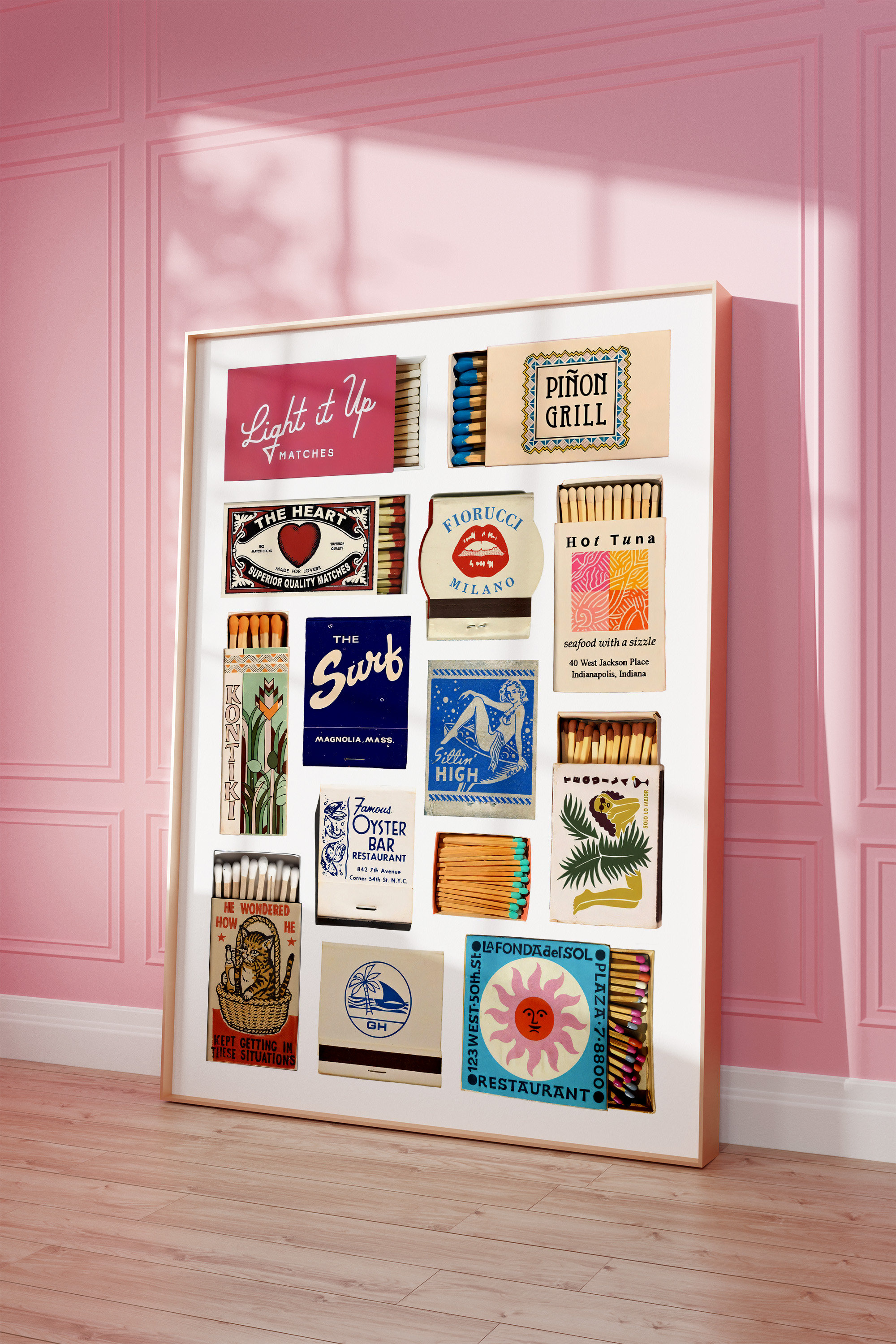A.P.C. ポスター　アートブック　ノベルティ Vintage Matchbox Print, Trendy Matches Poster, Retro Matchbook