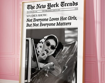 Trendy Newspaper Print, New York Times Wall Art, Retro Magazine
