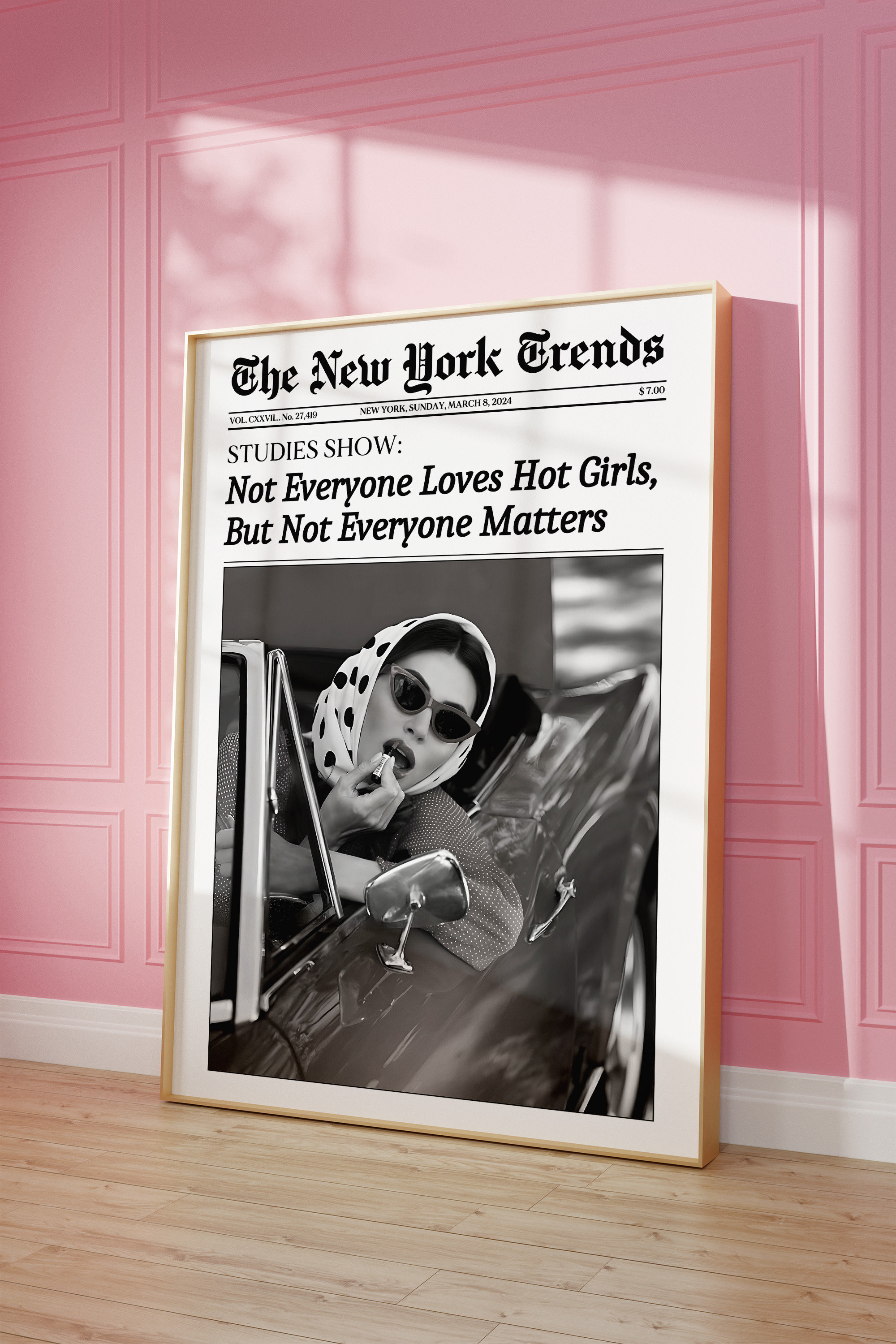 Trendy Newspaper Print, New York Times Wall Art, Retro Magazine