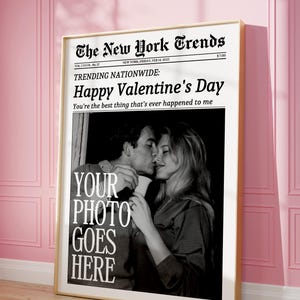 CUSTOM Gazeta Druk, Plakat Walentynkowy, Sztuka Ścienna NY Times, Prezent Dla Ukochanej Osoby, Prezent Dla Niego, Prezent Dla Niej, Prezent Dla Najlepszego Przyjaciela, Dekoracja Pokoju