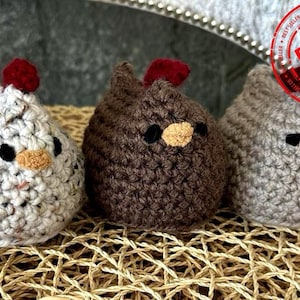 HAAKPATROON "Schattige kip". Hicken-haakpatroon. Amigurumi. Knuffel. Pdf-bestand met duidelijke Engelse instructies en foto's.