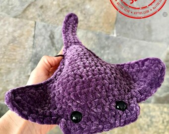 CROCHET PATTERN Stingray. Ray. Pacific disc ray. PDF pattern. Amigurumi. No sew. English instructions with photos. Size 22x28cm/8,9x11 inch