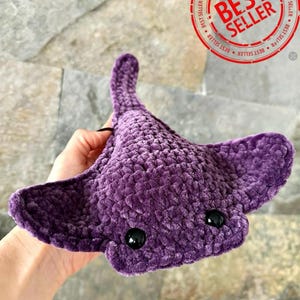 CROCHET PATTERN Stingray. Ray. Pacific disc ray. English PDF pattern with photos. Amigurumi. No sew. Size 22x28cm/8,9x11 inch