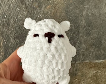 Bear. Polar Bear. Crochet toy. Clear English instructions with photos. PDF pattern. Amigurumi. NO SEW. Crochet Lovely Crochet