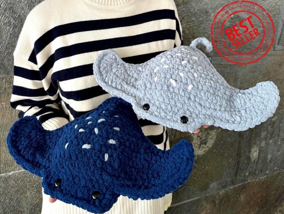 CROCHET PATTERN "Stingray". English PDF pattern. Amigurumi toy. Plushies. Stuffed animals. No-sew toy. Gift for baby.