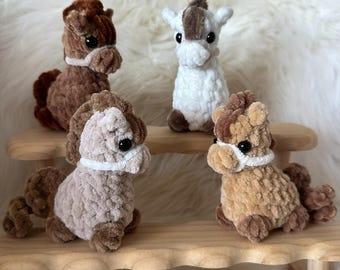 CROCHET PATTERN "Little Horse". English PDF pattern. Amigurumi toy. Plushies. Stuffed animals. No-sew baby gift toy.