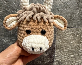 CROCHET PATTERN Cow. Funny bull. Plush cow. Amigurumi cow. Very easy crochet pattern. English PDF instructions with photos. Stuffed toy.