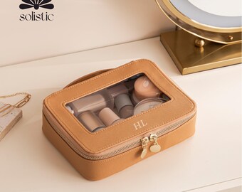 Borsa per il trucco personalizzata trasparente, regalo di nozze, borsa da toilette da viaggio, borsa per cosmetici, regalo di compleanno, regali di nozze, SolistiiC