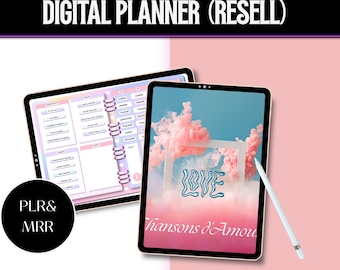 Estetisk pastellfärgad digital planerare, akademisk goodnotes-mall söt iPad-dagbok
