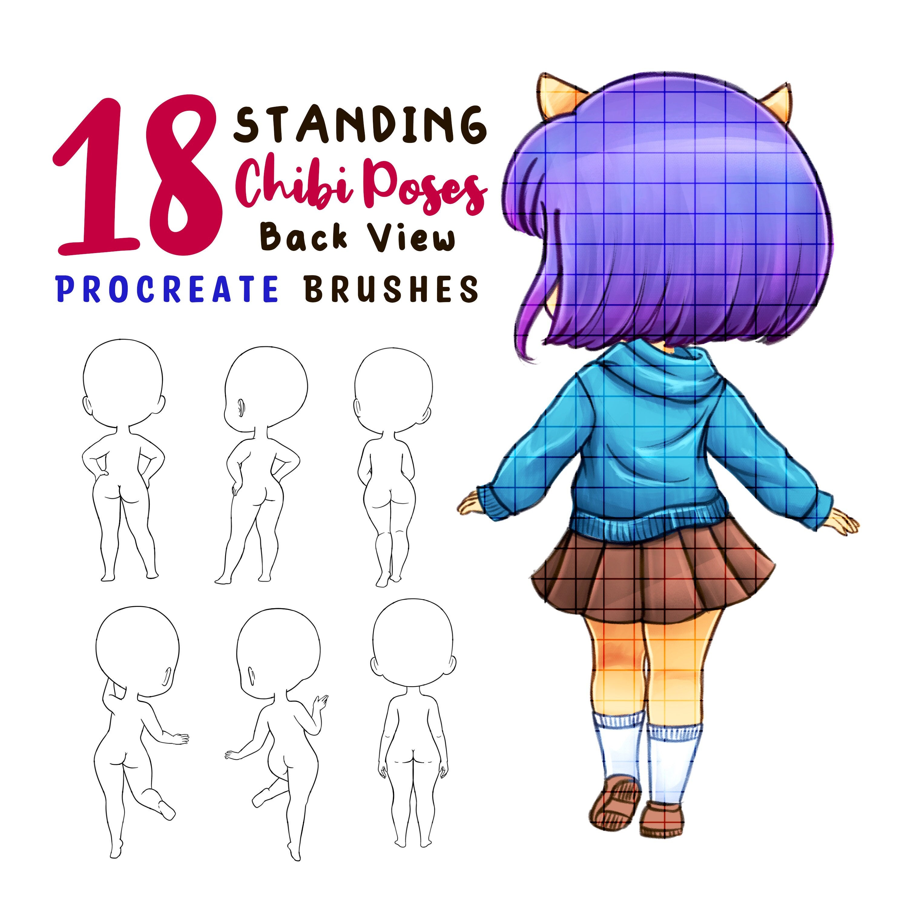 Procreate Chibi Base Chibi Pose Anime Chibi Stamp Guide -  Portugal