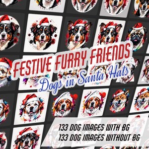 Festliche Furry Friends Kollektion - Hunde in Nikolausmützen
