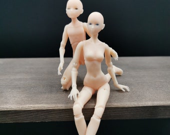 A pair of articulated dolls. Boy+girl, BJD size 1/12, Miniature doll 1/12 dollhouse, Jointed Doll 1/24, 1/12, 1/8, 1/6, 1/4