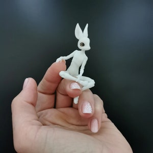 Poupée lapin fille avec pattes, BJD taille 1/12, lapin - Bunny, Poupée miniature 1/12 maison de poupée, Poupée articulée 1/24, 1/12, 1/8, 1/6, 1/4