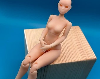 Articulated mini doll. BJD 1/12 curvy girl, Miniature doll 1/12 dollhouse, Jointed Doll 1/24, 1/12, 1/8, 1/6, 1/4 BJD doll