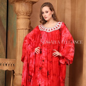 Ayna Handmade Oversized Cotton Kaftan Maxi Dress Puff Sleeve Boho Loungewear Plus Size Modest Beach Cover Up Summer Resort Wear Ankle Length
