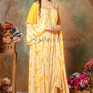 Oversized silk kaftan dress – long loose robe - plus size loungewear, flowy maxi dress