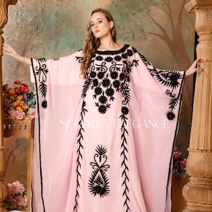 Abeer Stylish Abaya Farasha Dress  African Attire Long Maxi Hand Beaded Moroccan Dubai Kaftan Arabic Party Wear Wedding Gown Women Dress