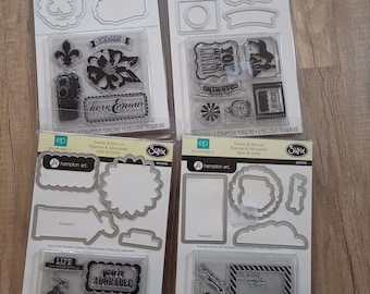 Conjunto de Carimbos Transparentes e Matrizes de Corte Metálicas Sizzix Echo Park | Materiais para Criação de Cartões, Scrapbooking, Diários e Planejadores