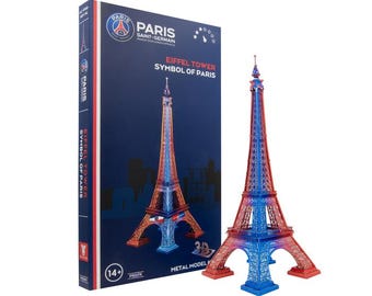Kit modello 3D in metallo della Torre Eiffel del Paris Saint-Germain / Prodotto ufficiale con licenza PSG