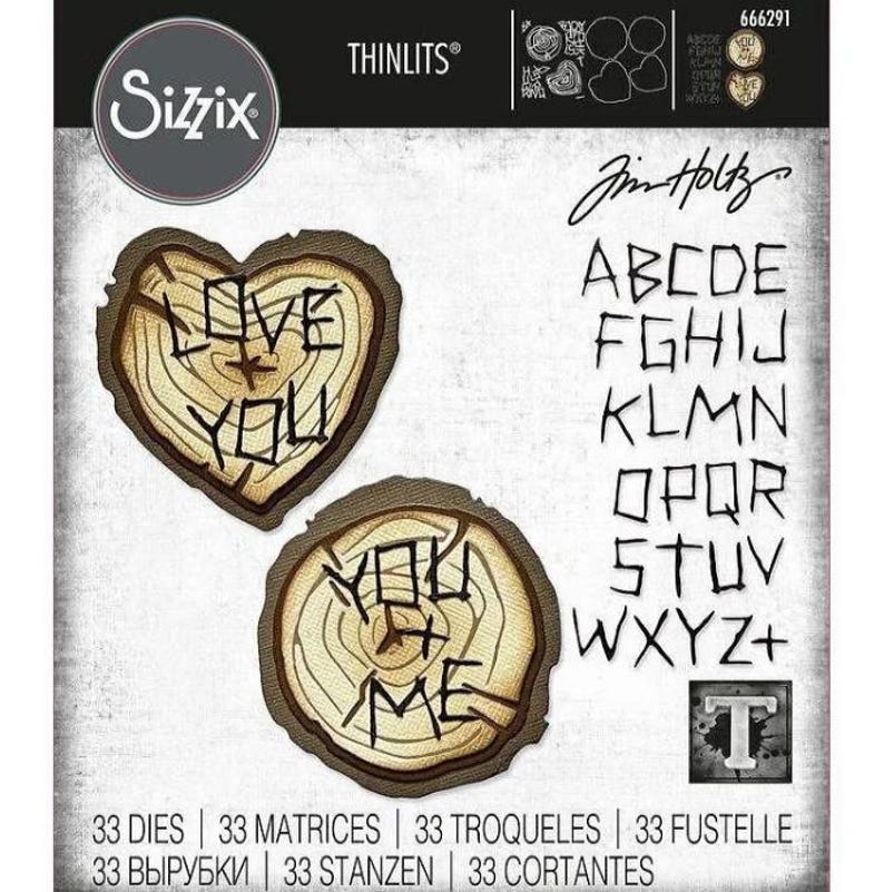 Sizzix Thinlits träskivor, alfabetsstansar och präglingsstansar från Tim Holtz | för scrapbooking, korttillverkning, dagbok och gör-det-själv-pyssel bild 1