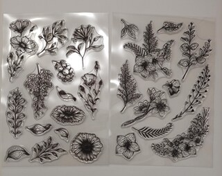 Timbri Trasparenti In Silicone Con Rami Per Scrapbooking E Biglietti Fai Da Te - Set 11x8 Cm