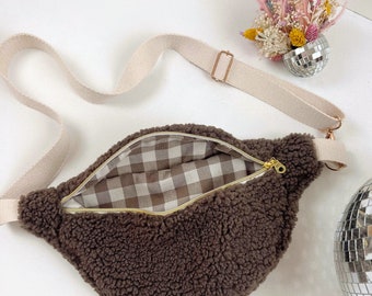 Teddy fur bum bag, bum bag, fanny pack, fanny pack, festival crossbody bag, hip bag