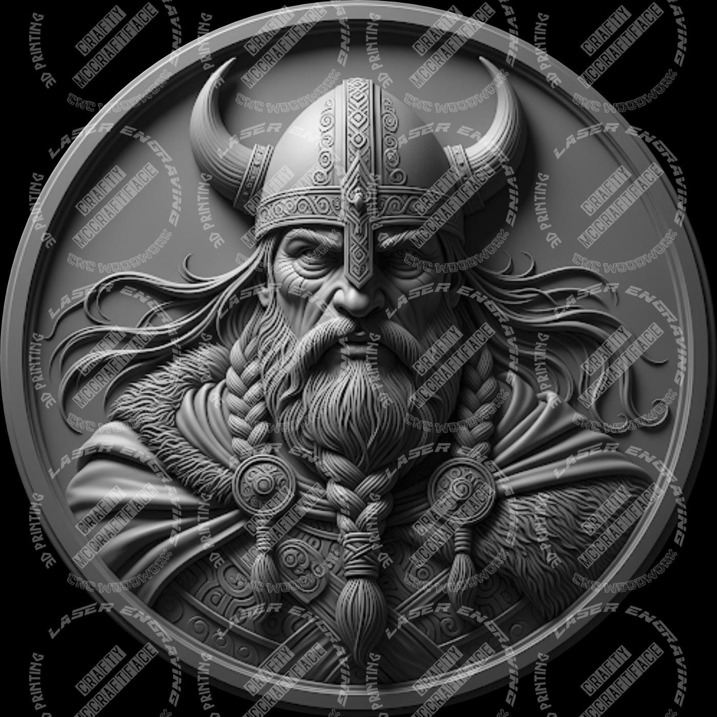 Challenge Coin PNG Design-viking,3d Embossing Files,depth Map,fiber ...