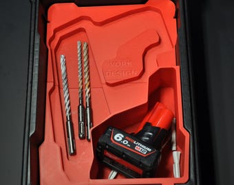 Insert Packout Pour Perceuse à Percution M12 Fuel 2416-20 | Organiseur De Rangement Rouge | Compatible Boîte à Outils