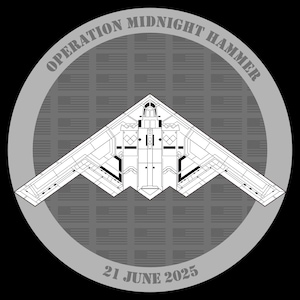 Challenge Coin PNG-ontwerp: Operation Midnight Hammer, 3D-gravure, reliëfdruk, graveerontwerpen, dieptekaart, laser, munt, reliëfontwerp.