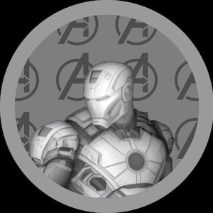 Challenge Coin IRON MAN, 3D Gravur, PNG, 3D Prägung, Lasergravur Designs, Tiefenkarte, Faserlaser, Münzdesign, Reliefdesign, Geschenk.