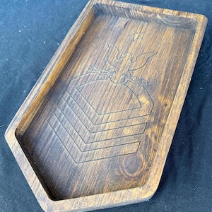 US Navy Senior Chief SCPO Wooden Catchall Valet Tray
