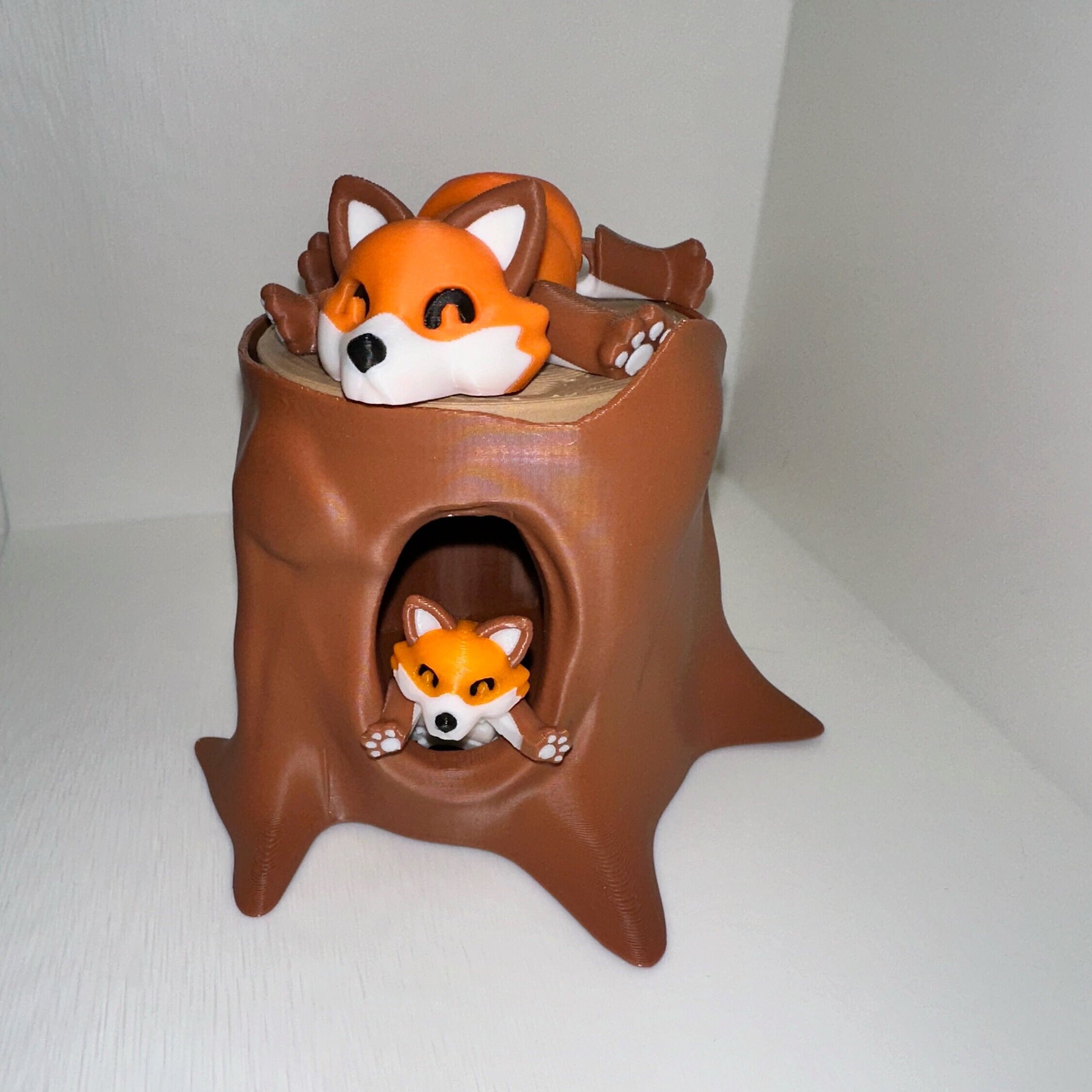 Fox On A Tree Stump Stock Photo. Image Of Tree, Animal - 141453334