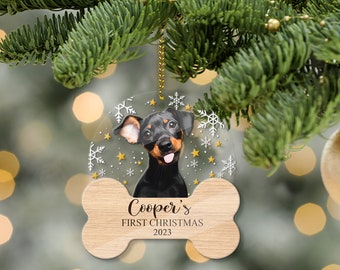 Custom Dog Photo Ornament, Wood Acrylic Christmas Keepsake, First Christmas 2026 Together