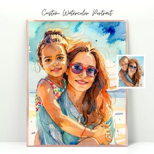 Benutzerdefinierte Aquarell vom Foto, handgezeichnetes Aquarell kundenspezifisches Porträt, individuelles Familiengeschenk, Geschenk für Mama / Papa, personalisiertes Geschenk