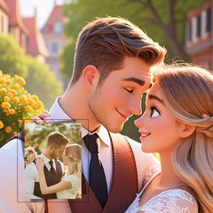 Custom Wedding Cartoon Portrait, Personalized 3D Cartoon Style, Couple Cartoon Photo, Unique Wedding Gift, Digital Printable Art