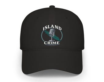 Boné com o logo do microfone do Island Crime | Boné de beisebol, vestuário para podcast