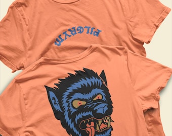Koszulka z wilkołakiem Bad Moon – koszulka z grafiką w stylu vintage horror americana