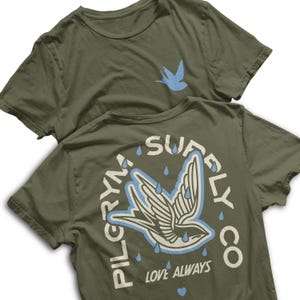 Love Always Shirt – Vintage Tattoo Bird Tee, Pilgrym Supply Co., Soft Graphic Unisex T-Shirt