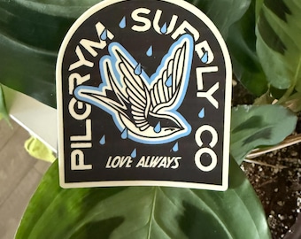 Love Always Tattoo Sticker: Traditional Swallow Design